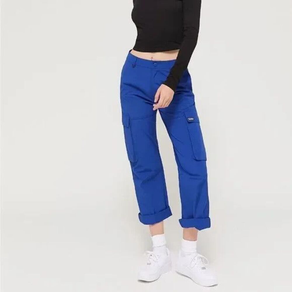 Stussy Cargo Pants Alpine Blue High Waisted Lightweight Women Size 3 US Small S